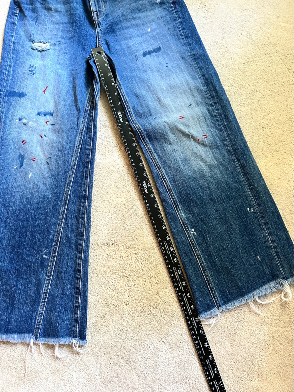 Madewell Rivet & Thread Blue Bootcut Paint-Splatter Jeans - Picture 4 of 5